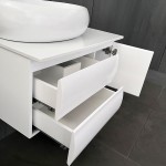 6185 - Практичен пвц комплект мебели за баня, бял